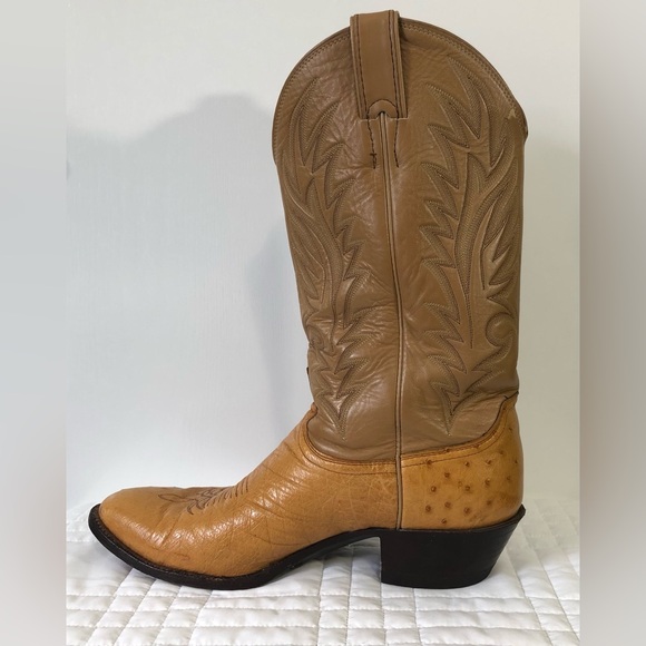 Vintage Justin 8737 Ostrich Quill Leather Boots. Sz 10E - Picture 7 of 15